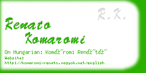 renato komaromi business card